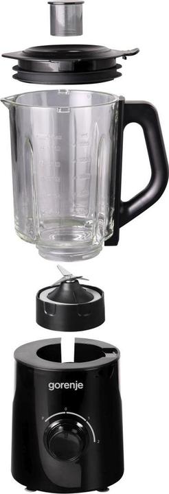 Actual product image Gorenje B800GBK Blender, Stand, Power 800 W, 2 speeds, Glass jug 1.5 L, Black (800 W)