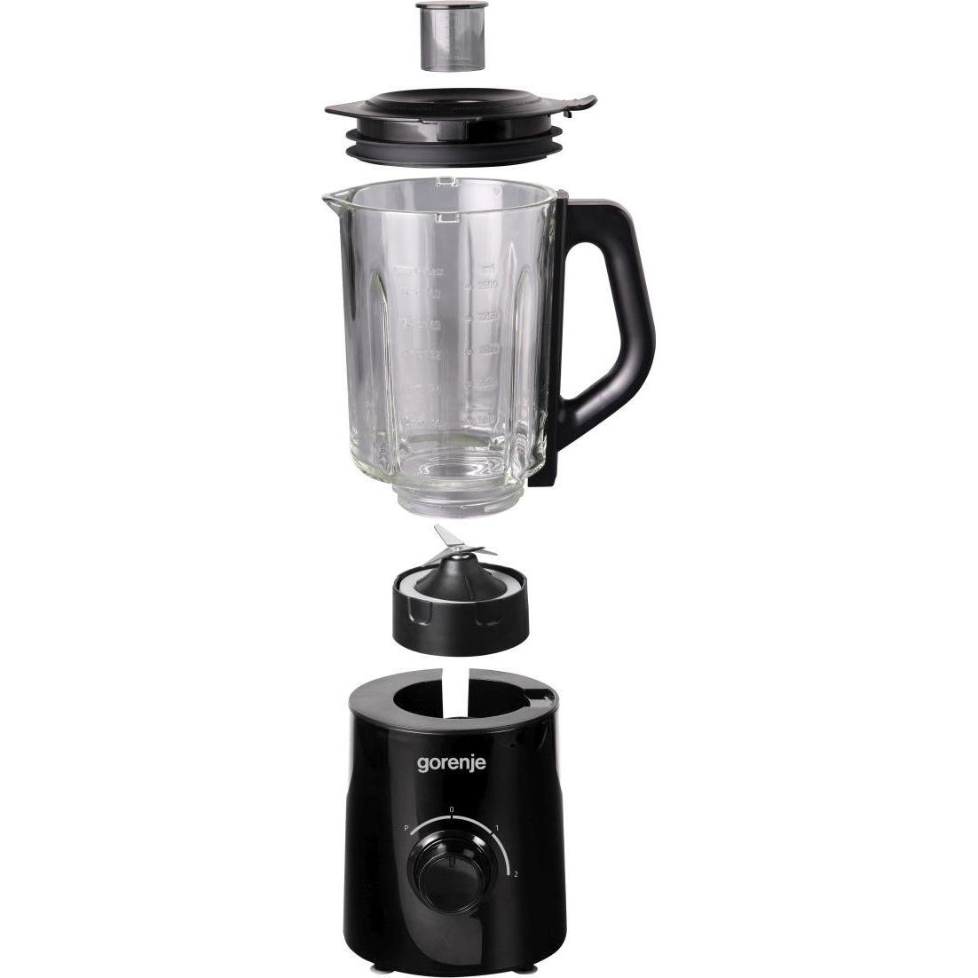 Thumbnail - Gorenje B800GBK Blender, Stand, Power 800 W, 2 speeds, Glass jug 1.5 L, Black, Standmixer, Silber