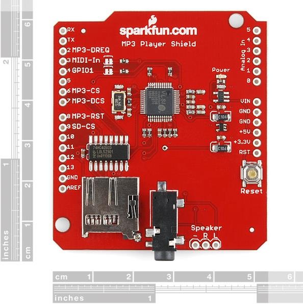 Immagine prodotto SparkFun Lettore MP3 Shield (Riparo)