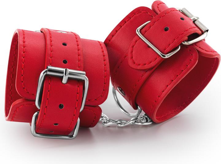 Image du produit Crushious Bondage Love - Leather Handcuffs - Red