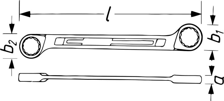 Produktbild HAZET Doppel-Ringschlüssel 610N-21X22 ∙ Aussen Doppel-Sechskant-Tractionsprofil ∙ 21 x 22 mm (14 mm, 15 mm)
