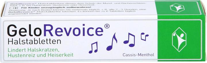 Nährwerte und Zutaten GeloRevoice Halstabletten Cassis-Menthol, 20 St. Tabletten (20 Stück)