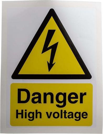 Image du produit RS PRO Danger...voltage Label, 200x150mm