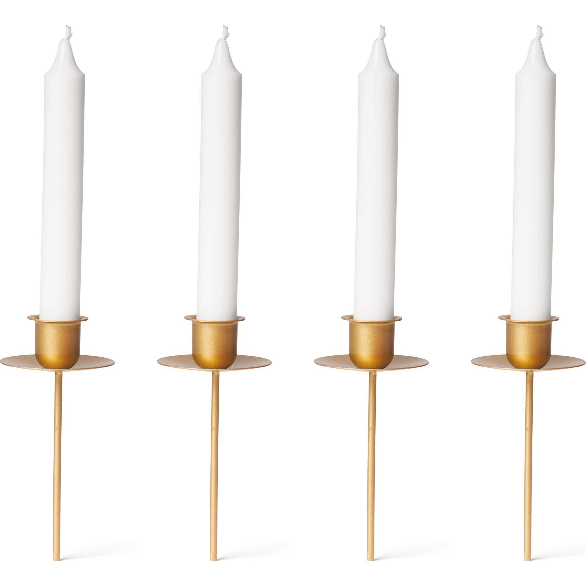 Novaliv, Kerzenständer, 4x Stabkerzenhalter Weihnachtskranz GOLD Kerzenpick Kerzenständer für Stabkerzen Kerzentülle