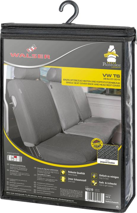 Actual product image Walser Seat covers for VW T6, single seat rear, seat protector car