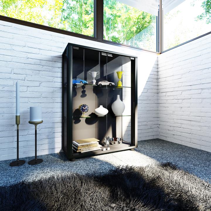 Image du produit VCM Collectionneur Vitrine bois verre Sintalo (60 x 25 x 80 cm)