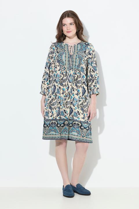 Produktbild Ulla Popken Kleid, Boho-Druck, A-Linie, Rundhals, 3/4-Arm (42, 44)