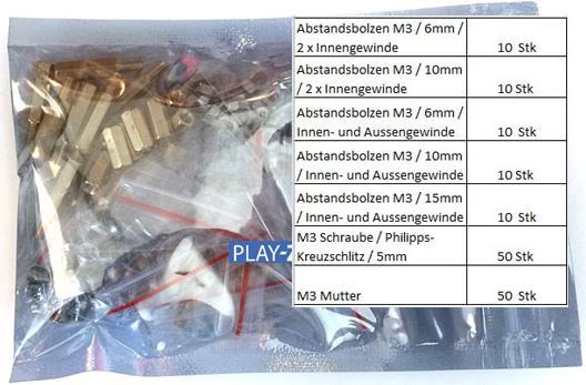 Produktbild Play-Zone 150-Teiliges Set mit Abstandshaltern 6mm 15mm Schrauben un
