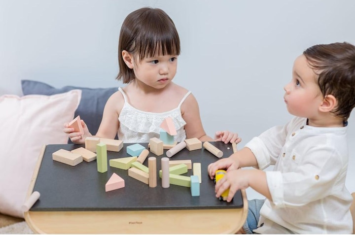 Produktbild Plantoys 40 Holzbausteine Pastell
