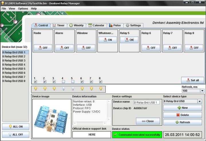 Actual product image OEM 8-channel USB relay card kit