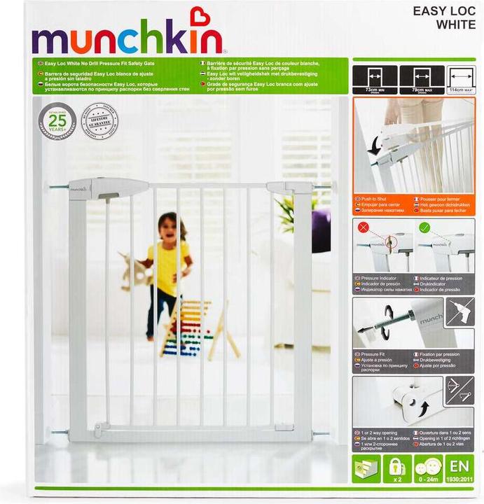 Actual product image Munchkin - Easy Loc baby gate white / up to 24 months (73 - 114 cm)