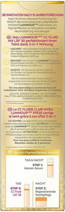 Produktbild NIVEA Luminous630 3-in-1 CC Fluid (Cream colour, Hell, 40 ml)