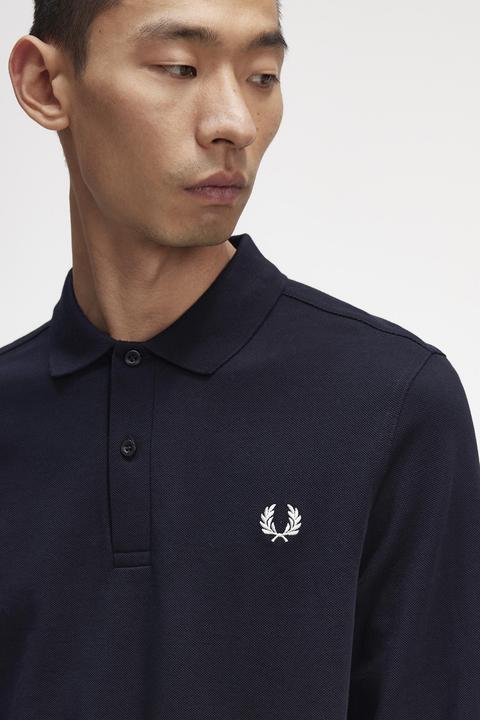 Actual product image Fred Perry Plain long-sleeved polo shirt (L)