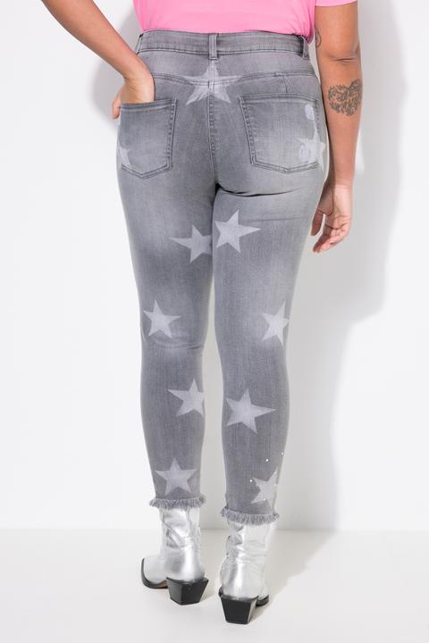 Produktbild Angel of Style Jeans, Slim Fit, Sterne, Glitzersteinchen, Fransensaum (46)