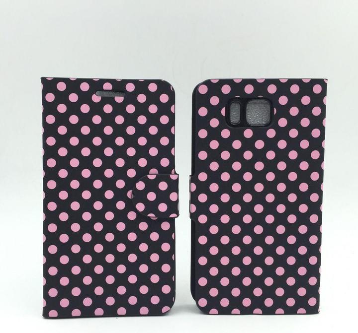 Produktbild König Design Schutzhülle Tasche (Flip Quer) für Handy Samsung Galaxy Alpha SM G850F Schwarz / Pink (Samsung Galaxy Alpha)