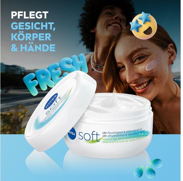 Actual product image NIVEA Soft refreshing moisturising cream pot mini (Body cream, 50 ml)