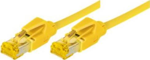 Actual product image Tecline Patch cable S/FTP, PiMF, Cat 6a, yellow, 10.0 m For 10 Gigabit/s, halogen-free, with Leoni cable (PiMF, S/FTP, CAT6a, 10 m)