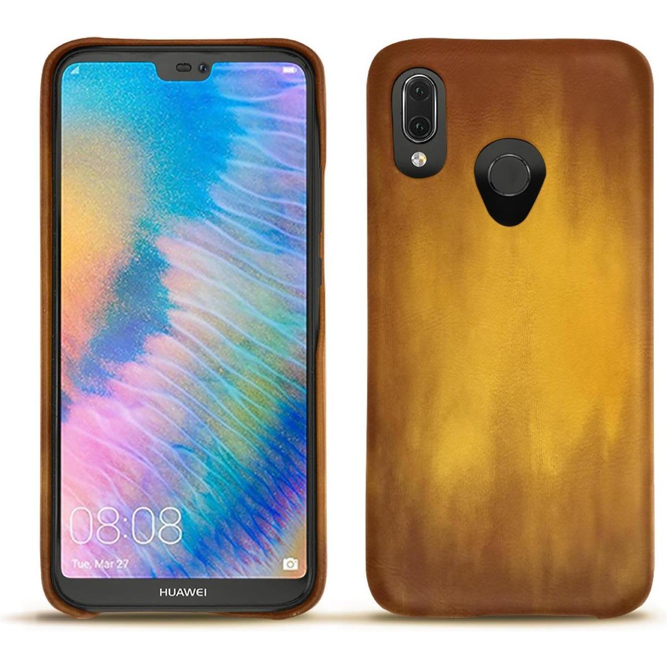 Noreve Lederschutzhülle (Huawei P20 Lite), Smartphone Hülle, Gold
