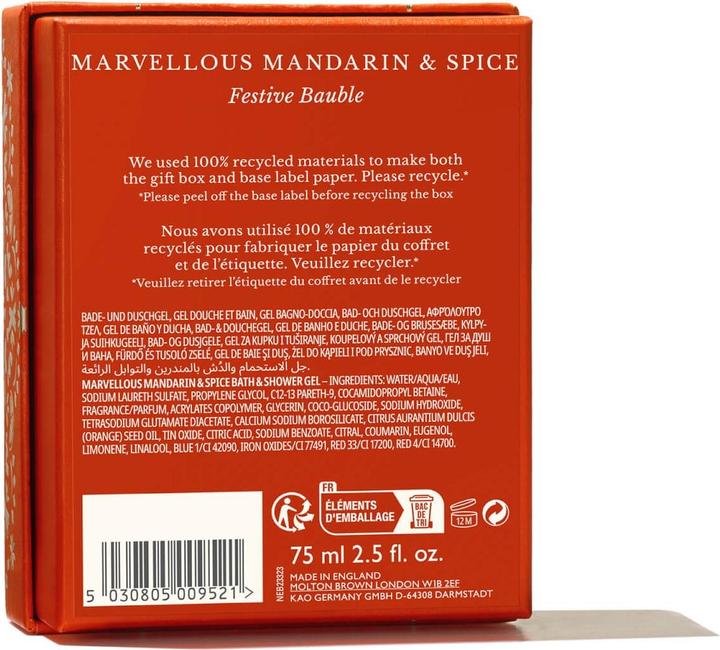 Image du produit Molton Brown Marvellous Mandarin & Spice Festive Bauble (Savon liquide, 75 ml)