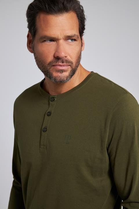 Produktbild JP1880 Henley, Basic, Shirt, Langarm, Knopfleiste, bis 8XL (3XL)
