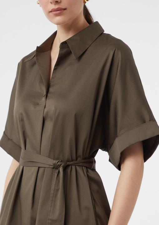 Image du produit Comma Kleid Midi-Hemdblusenkleid aus Baumwollsatin (40)