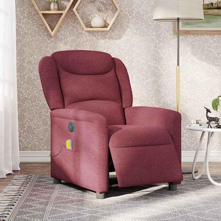 Immagine prodotto VidaXL Sedia da massaggio elettrica in tessuto rosso vino