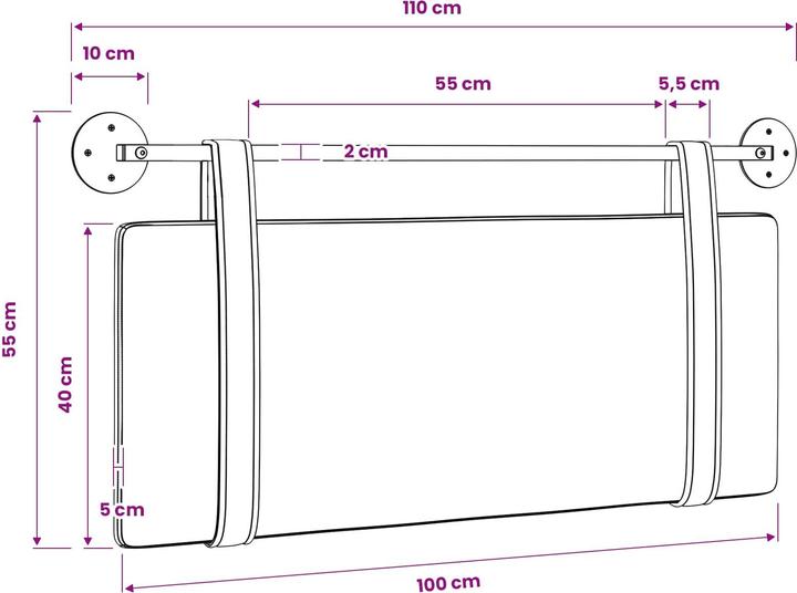 Actual product image vidaXL Modernes Kopfteil (110 x 5 x 5 cm)
