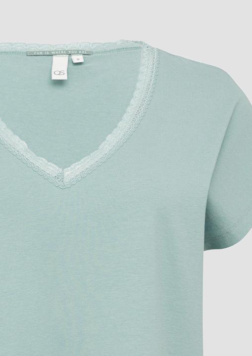 Produktbild S.Oliver T-Shirt Modalmix-Shirt mit Spitzenblende (M)
