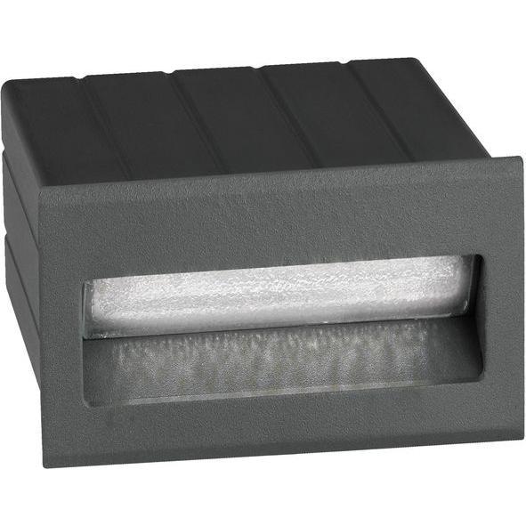 Nova Luce, Gartenbeleuchtung, KRYPTON LED Wandeinbauleuchte Grau 2W IP54 Warmweiss 8,5x8x5,5cm 726404