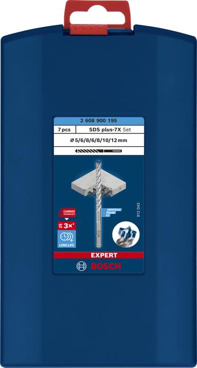 Actual product image Bosch Professional Zubehör EXPERT SDS plus-7X hammer drill bit set, 5/6/6/8/10/12 mm, 7 pcs. (5.0, 6.0, 8.0, 10.0, 12.0 mm)