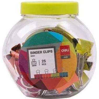 Deli, Graffette, Clips 19mm 25 Stück, Farbmischung (25 x)