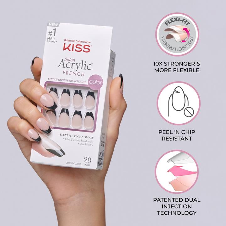 Image du produit KISS Nails - Salon Acrylic French Color - Catchy (Ongles artificiels, Pourpre)