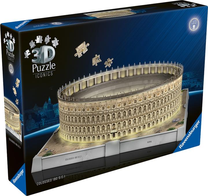 Actual product image Ravensburger 3D Iconics: Colosseum Rome - with light (216 pieces)