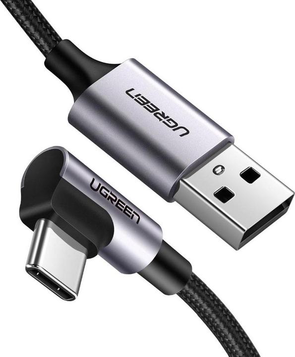 Produktbild Ugreen USB-C gewinkelt zu USB-A 2.0 A 3A Datenkabel (0.50 m, USB 2.0, 18 W)