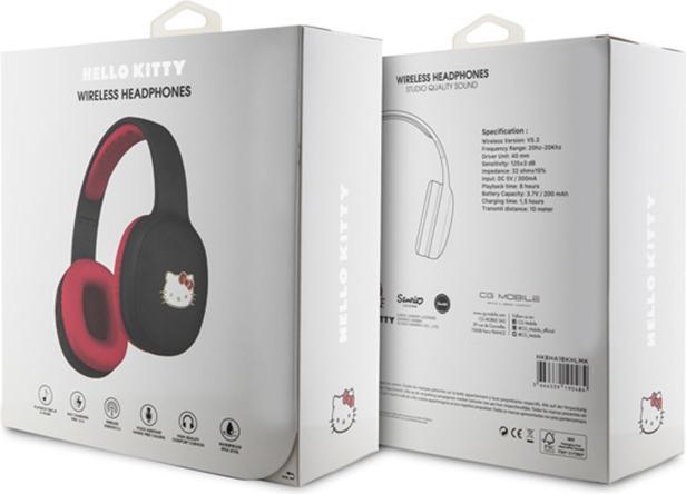 Actual product image Hello Kitty słuchawki nauszne Bluetooth HKBHA1BKHLMK czarny/black Metal Logo (8 h, Wireless)