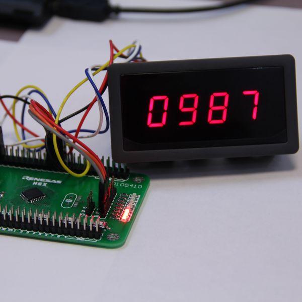 Produktbild OEM 4 Chars 7-Segment Anzeige im Gehäuse mit 74HC595-Treibern (Uhr)