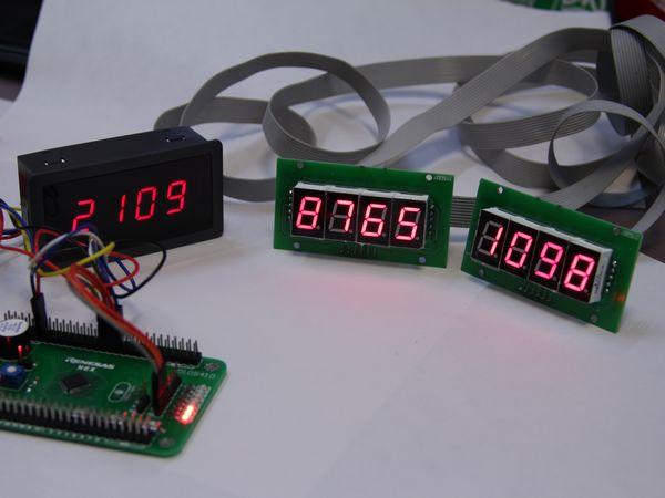 Produktbild OEM 4 Chars 7-Segment Anzeige im Gehäuse mit 74HC595-Treibern (Uhr)