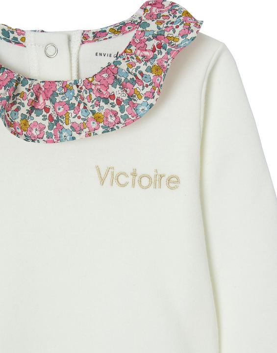 Actual product image Envie de Fraise Bio-Kollektion: Mitwachsender Baby Body mit Liberty-Kragen (80)