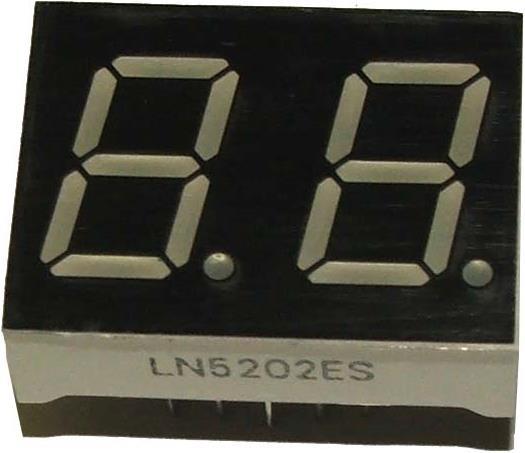 Immagine prodotto OEM Display a 7 segmenti Red Com. Catodo 2 caratteri 12.7mm (Kit elettronica)