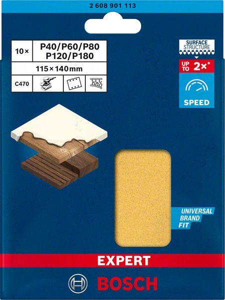 Actual product image Bosch Professional Zubehör Expert C470 Sandpaper Set (2x40, 2 x 60, 2 x 80, 2x 120, 2x K180)