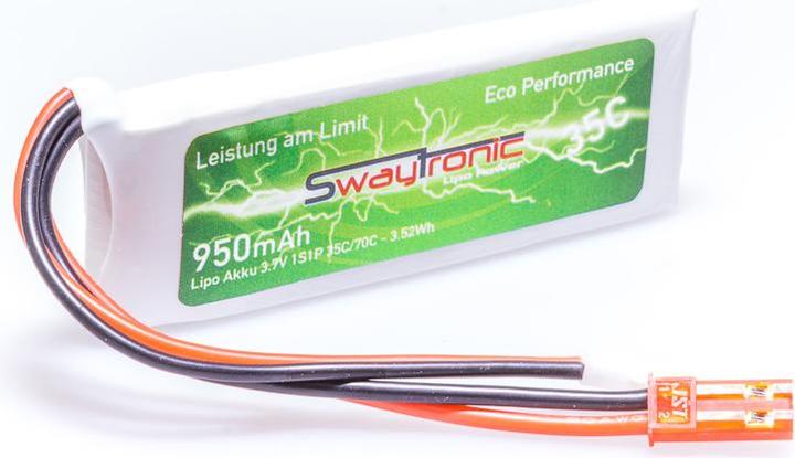 Actual product image Swaytronic LiPo 3. V35/0 Soft Case JSTWalkera Molex (3.70 V, 950 mAh)