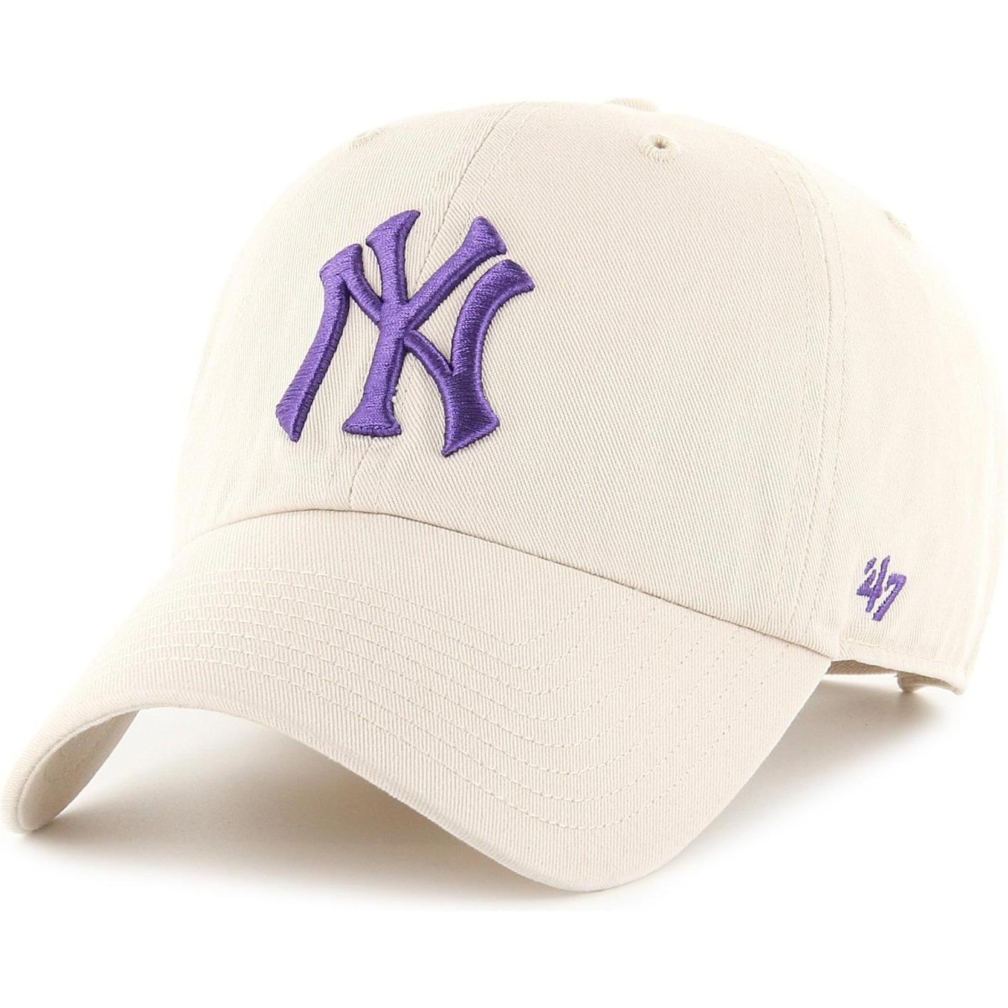 47 Brand, Herren, Cap, Strapback Clean Up New York Yankees Bone, Beige