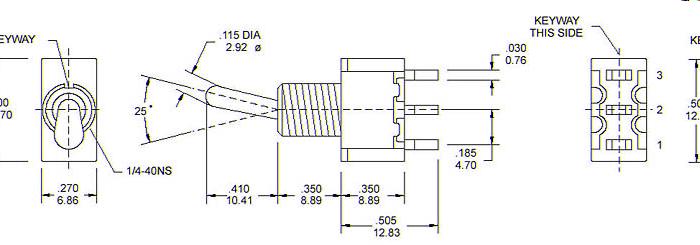 Immagine prodotto OEM On/On MTS-102 per il montaggio con alette a saldare