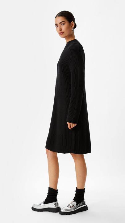 Image du produit Comma Kleid Geripptes Strickkleid aus Wollmix (38)