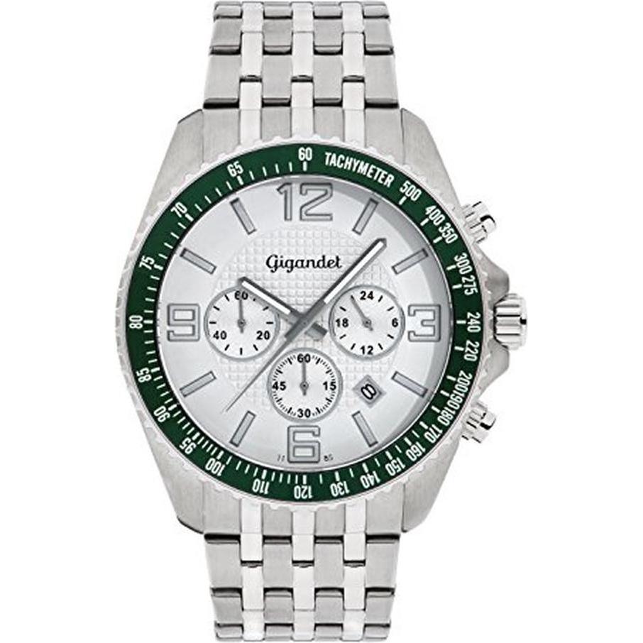 Gigandet, Orologio da polso, Analoge Chronographenuhr mit Tachymeter und 100 m Wasserdichtigkeit, Argento, (Orologio da polso analogico, Cronografo)