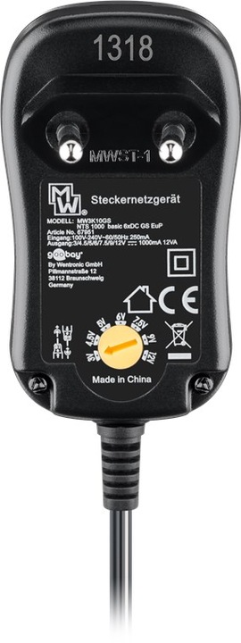 Produktbild Goobay Universal-Netzteil 3 V - 12 V max. 12 W / 1,0 A
