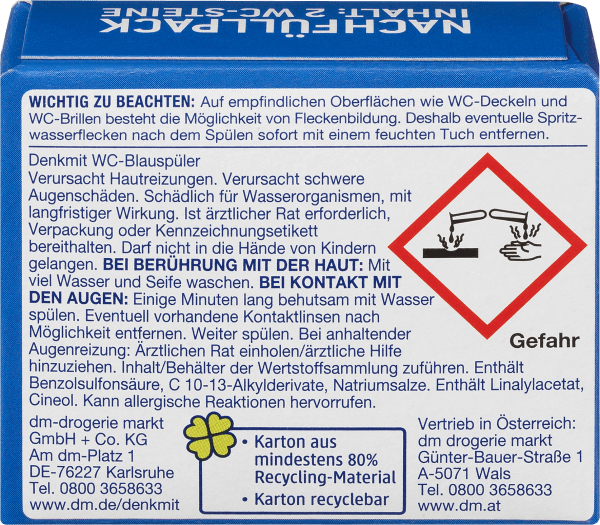Produktbild dm Denkmit WC-Blauspüler Nachfüllpack
