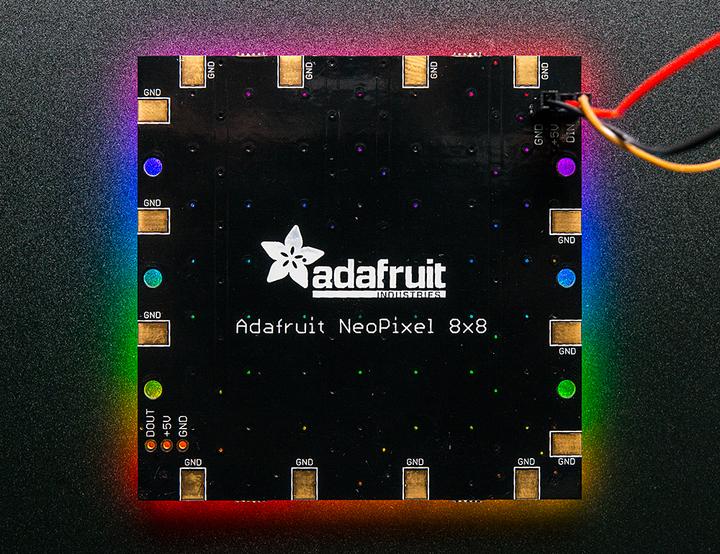 Actual product image Adafruit NeoPixel NeoMatrix 8x8 64 RGB LED Pixel Matrix