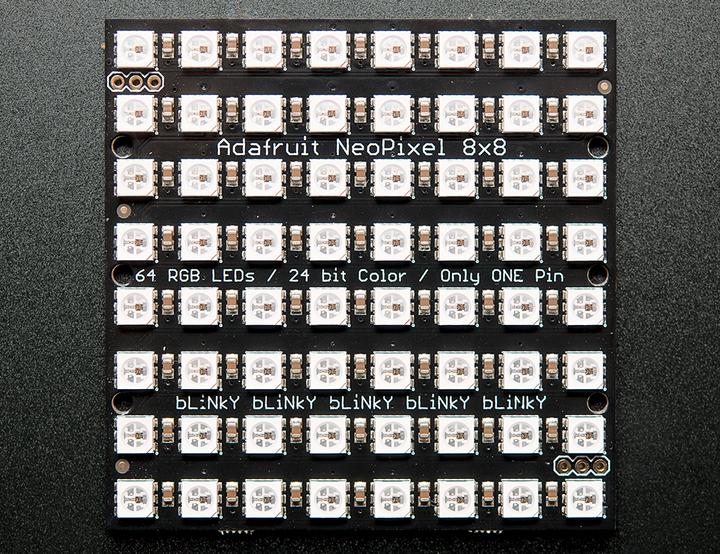 Actual product image Adafruit NeoPixel NeoMatrix 8x8 64 RGB LED Pixel Matrix
