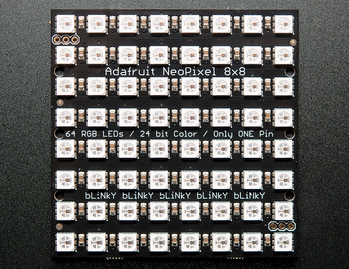 Image du produit Adafruit NeoPixel NeoMatrix 8x8 64 RGB LED Pixel Matrix